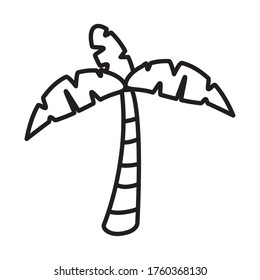 Diseño de iconos con estilo de línea de palmera, vacaciones de verano en la playa relajación tropical al aire libre turismo relajación estilo de vida y tema del paraíso Ilustración vectorial