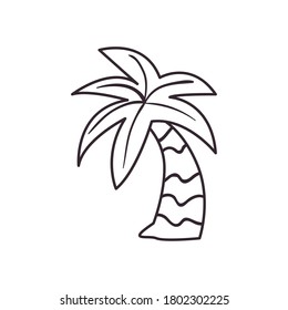 Palm tree line style icon design, Beach summer vacation tropical relaxation outdoor nature tourism relax lifestyle and paradise theme Vector illustration