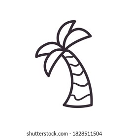 Diseño de iconos con estilo de línea de palmera, vacaciones de verano en la playa relajación tropical al aire libre turismo relajación estilo de vida y tema del paraíso Ilustración vectorial