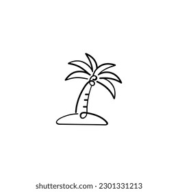 Palm Tree Line Style Icon Design