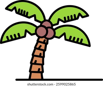 Palm tree Line vector Icon Design