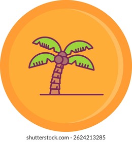 Palm tree Line vector Icon Design