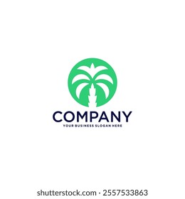 palm tree logo design with abstract