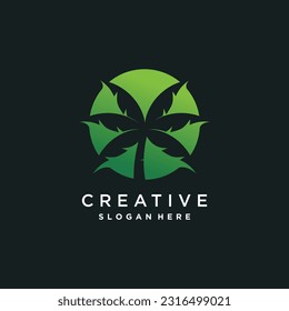 Palm tree logo design concept with modern style
