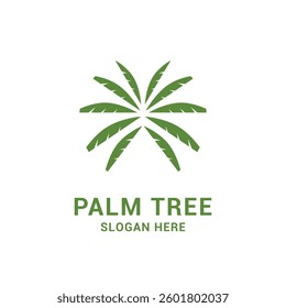 palm tree logo design concept idea vector label circle