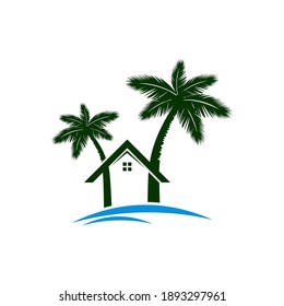 diseño del logo de beach resort logo creativo 