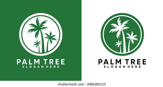 diseño del logo de la palmera con concepto creativo