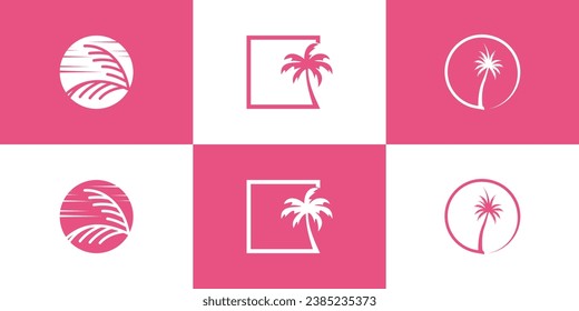 Diseño creativo del logotipo de la palma Vector Premium