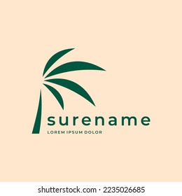 palm tree logo design illustration