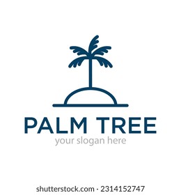 Ilustración del diseño del logotipo del árbol de palmas