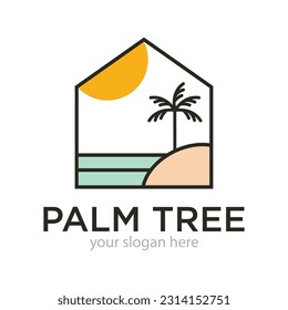 Palm Tree Logo Design Illustration