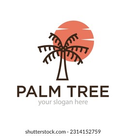 Ilustración del diseño del logotipo del árbol de palmas
