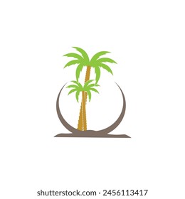 Palm tree logo design illustration vector