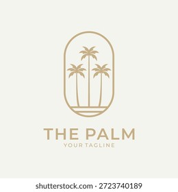 Ilustración de diseño de logotipo de palmera
