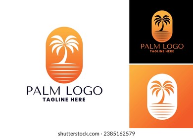 "Diseño del logo de la palmera" se refiere a un elemento de diseño gráfico con una palmera, que puede utilizarse para crear logotipos y materiales de marca para empresas relacionadas con vacaciones, temas tropicales