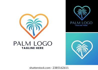 "Palm tree logo design" refers to a graphic design element featuring a palm tree, which can be used for creating logos and branding materials for businesses related to vacation, tropical themes