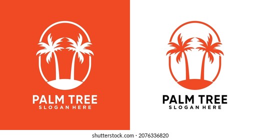palm tree logo design with stlye and creative concept
