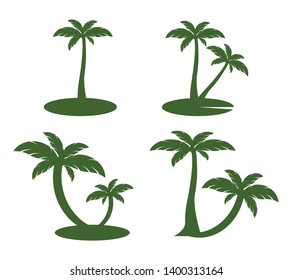 Palm tree logo design in summer. palm tree sign or symbol. illustration element vector