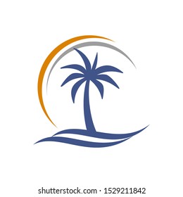 Palm tree logo design template vector illustration