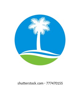 Palm tree logo design template vector illustration