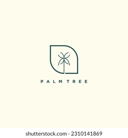 Palm tree logo design with unique concept vector