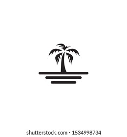 Palm tree logo design vector template