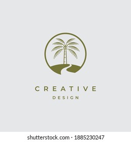 Palm tree logo design vector template