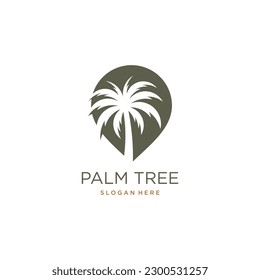 Palm tree logo design vector icon with modern idea