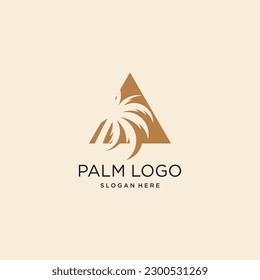 Palm tree logo design vector icon with modern idea