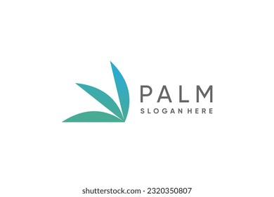 Palm tree logo design vector with modern concept