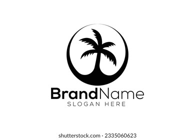 Plantilla para el vector de diseño con logotipo de árbol de palma