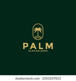 Palm tree logo design vector, Creative Palm leaf logo template