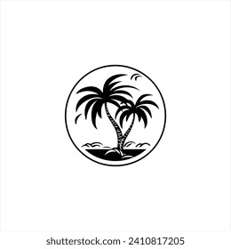 Palm tree logo design vector illustration