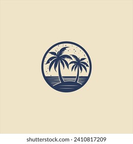 Palm tree logo design vector illustration