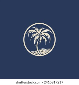 Palm tree logo design vector illustration