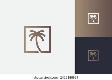 palm tree logo design vector template