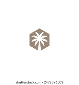palm tree logo design vector