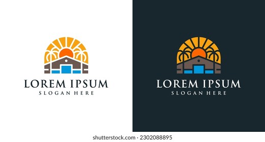 Palm Tree Logo Designs Illustration Vector