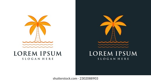 Palm Tree Logo Designs Illustration Vector