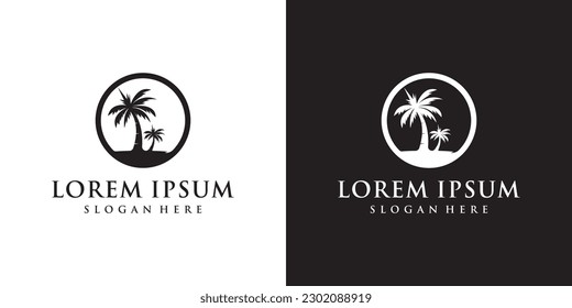 Palm Tree Logo Designs Illustration Vector