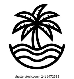 palm tree logo element, Palm tree icon of summer and travel logo vector illustration