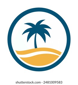 palm tree logo element, Palm tree icon of summer and travel logo vector illustration