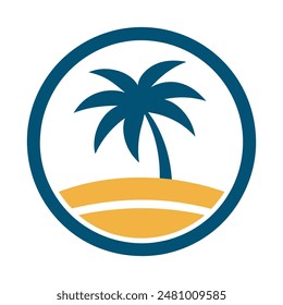 Palm Tree Logo Element, Palm Tree Symbol des Sommers und Reise-Logo Vektorillustration