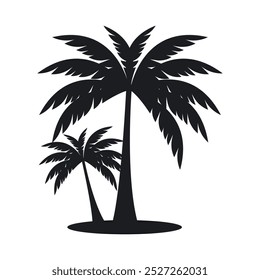 palm tree logo element, Palm tree icon of summer and travel logo vector illustration