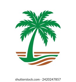 Logo-Element der Palme, Logo-Vorlage der Palme, Logo der Palme, Vektorgrafik