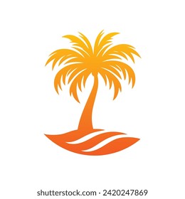 palm tree logo element, palm tree logo template, palm tree logo vector illustration