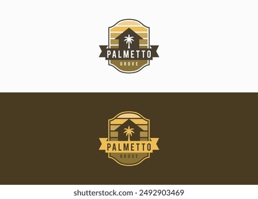 Palm tree logo emblem design vector