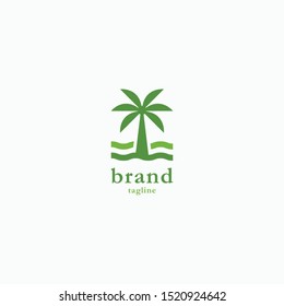 Palm Tree Logo Icon Design Template Vector