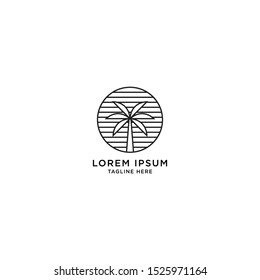 Palm Tree Logo Icon Design Template Vector