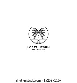 Palm Tree Logo Icon Design Template Vector
